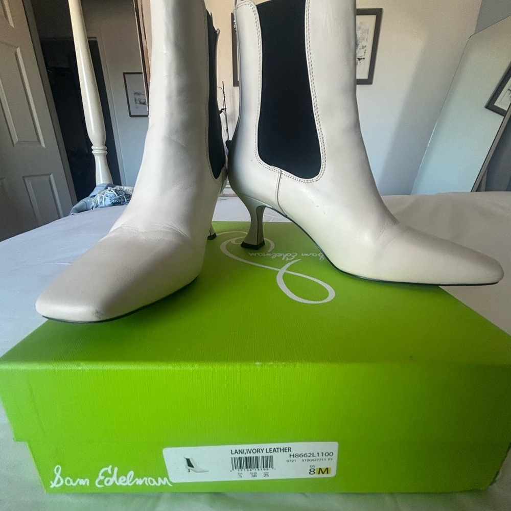 Sam Edelman Ivory Heeled Boots